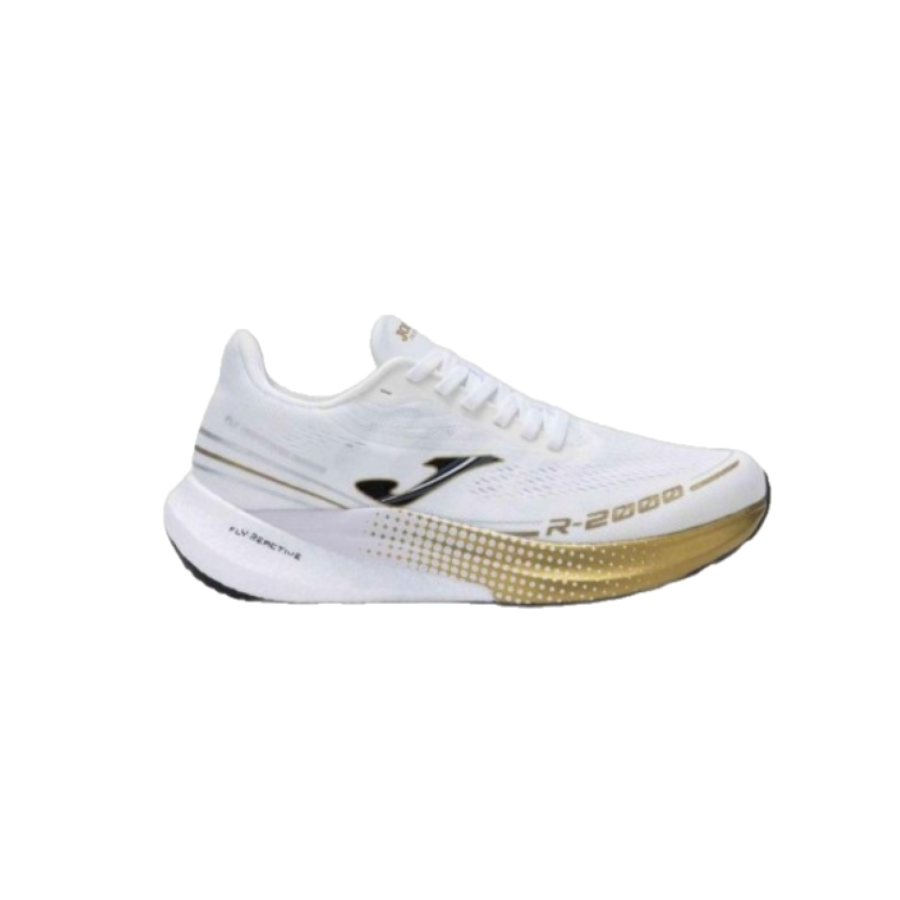 Zapatillas running para hombre - Joma R.2000 - RR200W2592 - Blanco/oro - Vista lateral