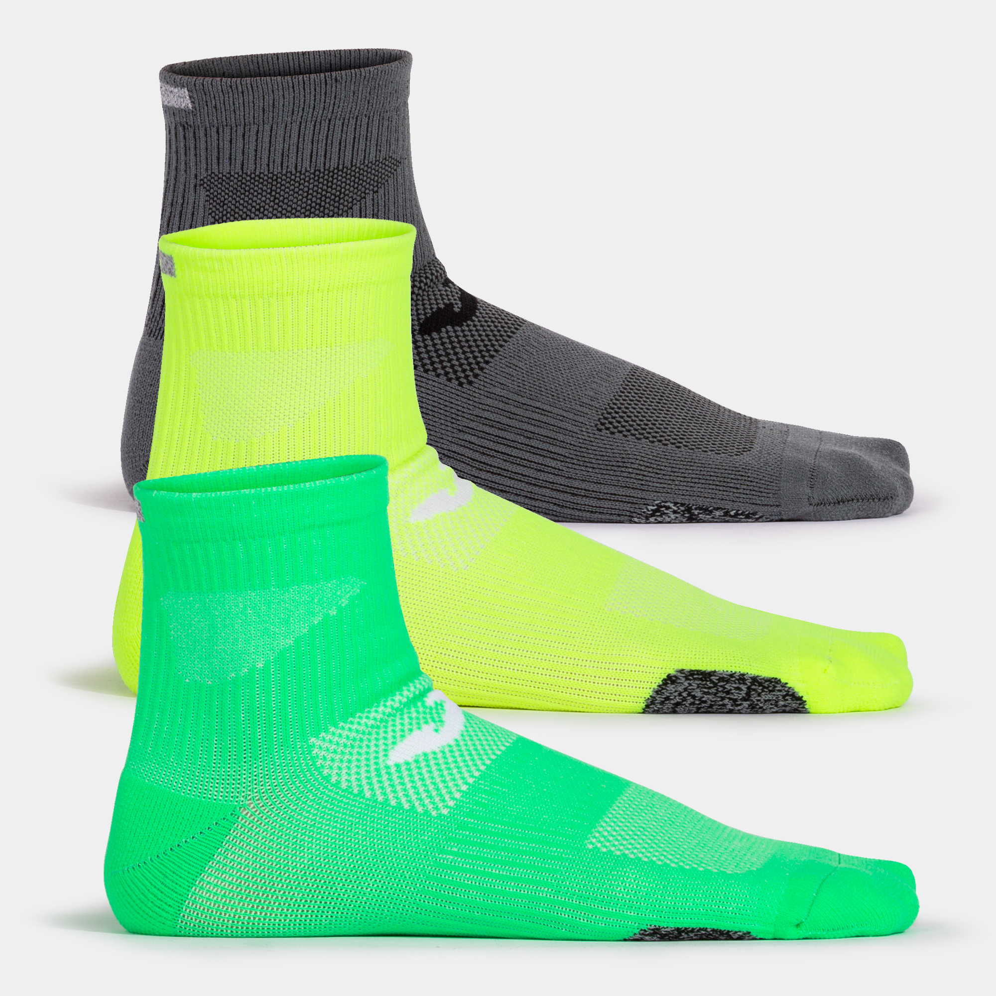 CALCETINES RUNNING NIGHT VERDE FLÚOR GRIS — JOMA — 400777.226