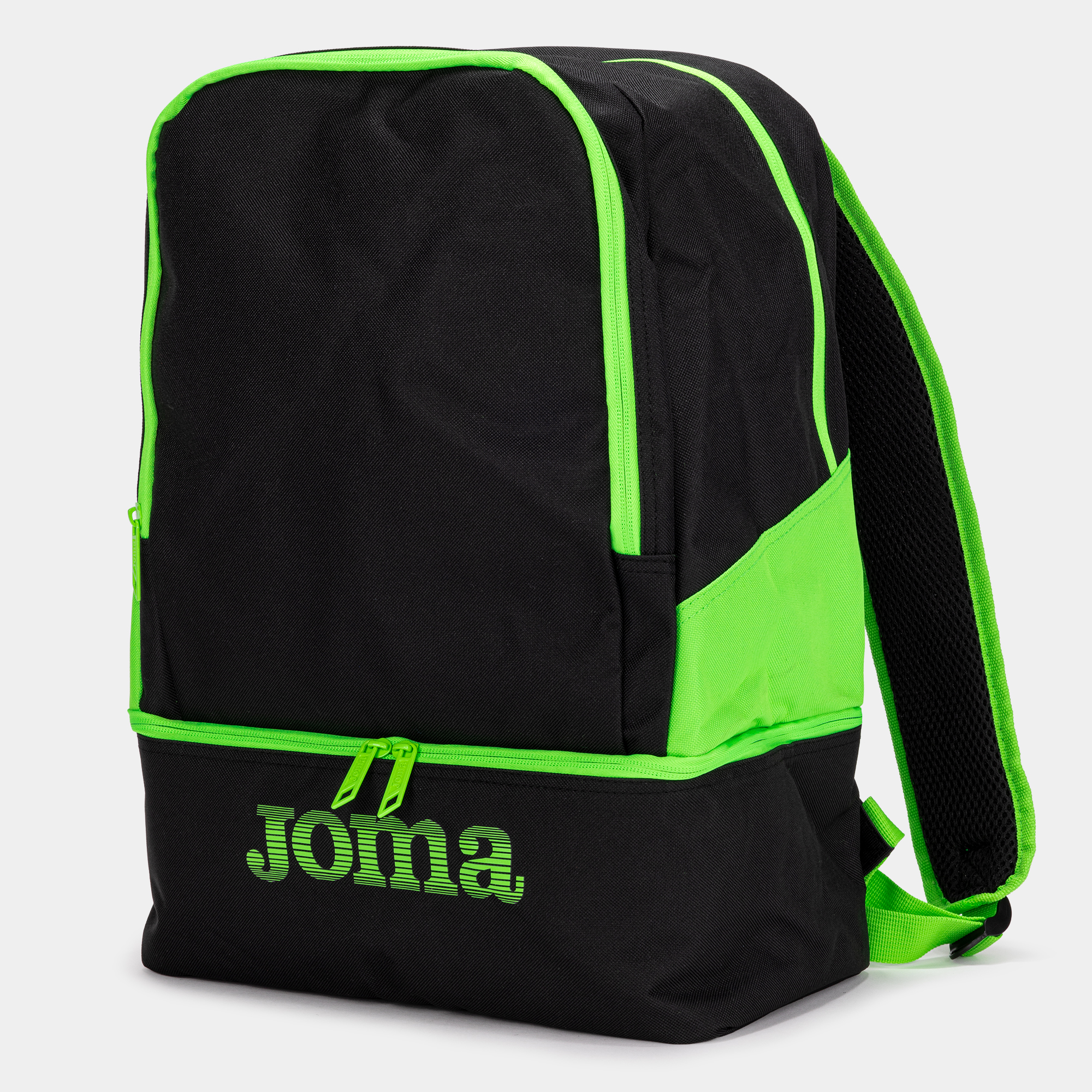 MOCHILA ESTADIO III NEGRO-VERDE FLUOR — JOMA — 400234.117