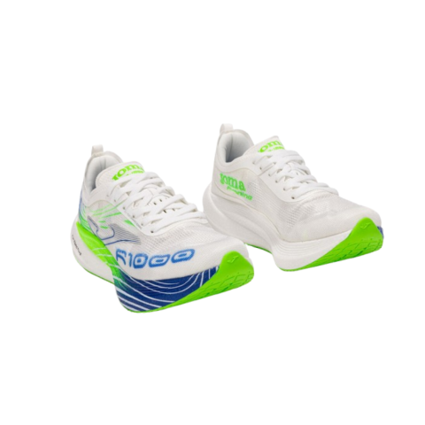 Zapatilla de running para hombre - Joma R-1000 2602 - Blanco - Azul - Vista trasera - Vista ángulo