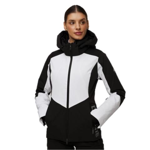 Chaqueta de esquí para mujer - Descente Shoulder Shirring - DWWWGK24 SPW - Blanco - Negro