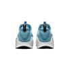 Vista trasera de la zapatilla Nike Metcon Free en azul claro, con tiradores en el talón y diseño envolvente que proporciona sujeción y estabilidad en la parte posterior del pie.